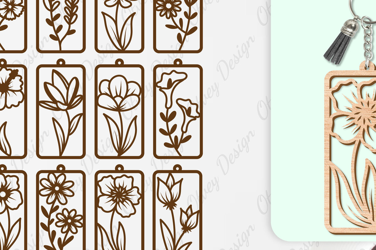 Intra απο ξύλο plywood  Χρώμα wenge 3mm-4mm πάχος - Μπρελόκ Λουλούδια Κόψιμο με Λέιζερ Δίασταση 4x4 cm INTRAFABR-94846959