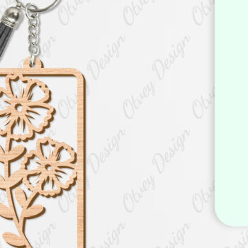 Intra απο ξύλο plywood  Χρώμα wenge 3mm-4mm πάχος - Μπρελόκ Λουλούδια Κόψιμο με Λέιζερ Δίασταση 4x4 cm INTRAFABR-94846959 - Image 2