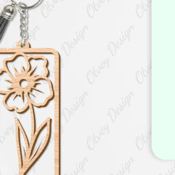 Intra απο ξύλο plywood  Χρώμα wenge 3mm-4mm πάχος - Μπρελόκ Λουλούδια Κόψιμο με Λέιζερ Δίασταση 4x4 cm INTRAFABR-94846959 - Image 3