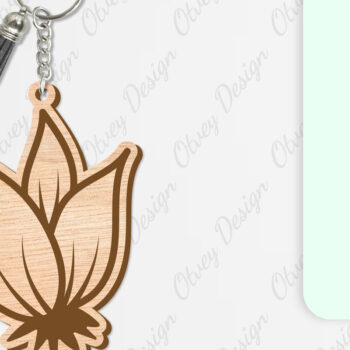 Intra απο ξύλο plywood  Χρώμα wenge 3mm-4mm πάχος - Μπρελόκ Λουλούδια Κόψιμο με Λέιζερ Δίασταση 4x4 cm INTRAFABR-94903234 - Image 5