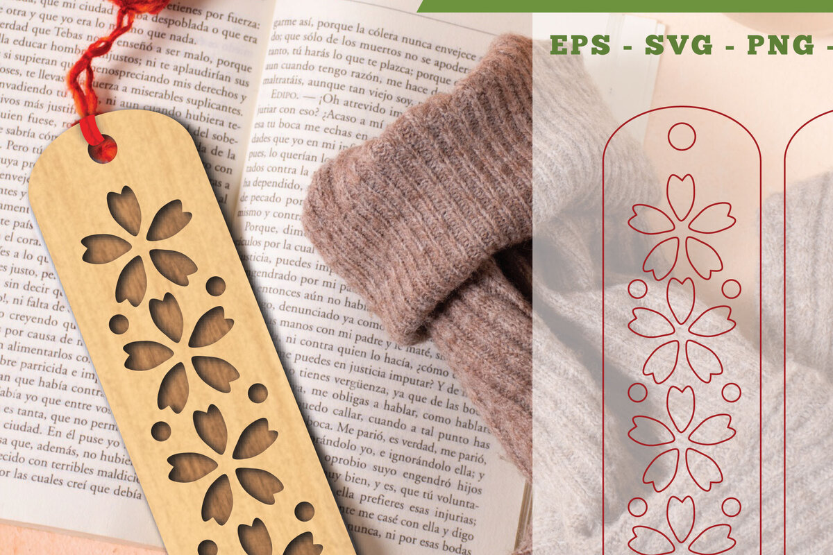 Intra απο ξύλο plywood  Χρώμα wenge 3mm-4mm πάχος - Σελιδοδείκτης λουλουδιών κοπής λέιζερ 11 Δίασταση 5x20 cm INTRAFABR-94903699