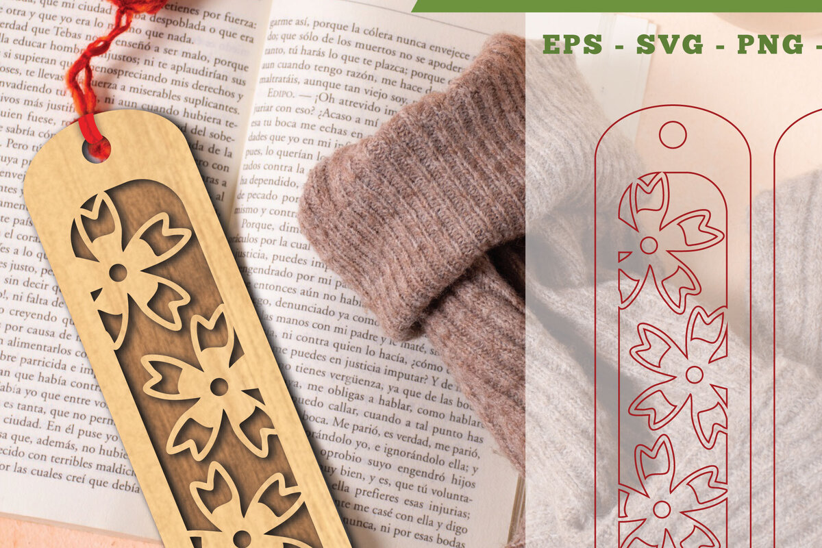 Intra απο ξύλο plywood  Χρώμα wenge 3mm-4mm πάχος - Σελιδοδείκτης κοπής λουλουδιών με λέιζερ 4 Δίασταση 5x20 cm INTRAFABR-95103320