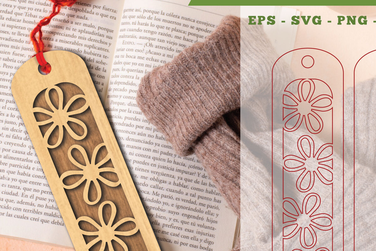 Intra απο ξύλο plywood  Χρώμα wenge 3mm-4mm πάχος - Σελιδοδείκτης κοπής λουλουδιών με λέιζερ 5 Δίασταση 5x20 cm INTRAFABR-95103343