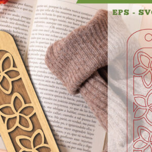 Intra απο ξύλο plywood  Χρώμα wenge 3mm-4mm πάχος - Σελιδοδείκτης κοπής λουλουδιών με λέιζερ 6 Δίασταση 5x20 cm INTRAFABR-95103379