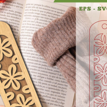 Intra απο ξύλο plywood  Χρώμα wenge 3mm-4mm πάχος - Λουλούδια σελιδοδείκτης κοπής λέιζερ 8 Δίασταση 5x20 cm INTRAFABR-95103434 - Image 1