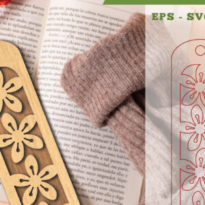 Intra απο ξύλο plywood  Χρώμα wenge 3mm-4mm πάχος - Σελιδοδείκτης κοπής λουλουδιών με λέιζερ 9 Δίασταση 5x20 cm INTRAFABR-95103448