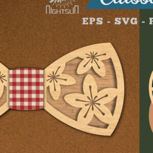 Intra απο ξύλο plywood  Χρώμα wenge 3mm-4mm πάχος - Λουλούδια παπιγιόν κομμένα με λέιζερ 3 Δίασταση 20x20 cm INTRAFABR-111757040