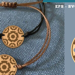 Intra απο ξύλο plywood  Χρώμα wenge 3mm-4mm πάχος - Βραχιόλι Flowers 1 Δίασταση 4x4 cm INTRAFABR-121991854