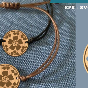 Intra απο ξύλο plywood  Χρώμα wenge 3mm-4mm πάχος - Βραχιόλι Flowers 15 Δίασταση 4x4 cm INTRAFABR-121986788