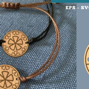 Intra απο ξύλο plywood  Χρώμα wenge 3mm-4mm πάχος - Βραχιόλι Flowers 16 Δίασταση 4x4 cm INTRAFABR-122376022