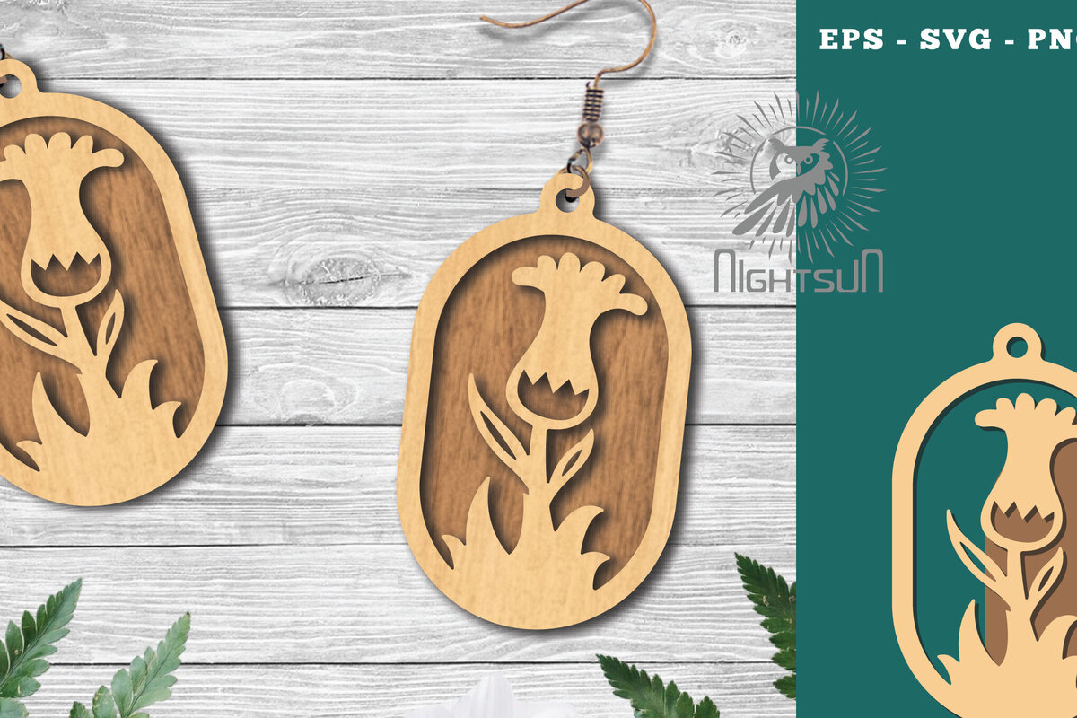 Intra απο ξύλο plywood  Χρώμα wenge 3mm-4mm πάχος - Σκουλαρίκια κομμένα με λέιζερ Flowers 6 Δίασταση 3x3 cm INTRAFABR-91876617