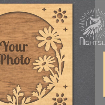 Intra απο ξύλο plywood  Χρώμα wenge 3mm-4mm πάχος - Flowers Κορνίζα 3 Δίασταση 20x25 cm INTRAFABR-19535521 - Image 1