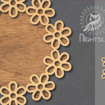 Intra απο ξύλο plywood Χρώμα wenge 3mm-4mm πάχος - Σήμα κοπής με λέιζερ λουλουδιών 4 Δίασταση 20x20 cm INTRAFABR-94748924 - Image 1