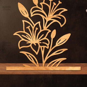 Intra απο ξύλο plywood  Χρώμα wenge 3mm-4mm πάχος - Βάση κοπής με λέιζερ λουλουδιών, δώρο για την ημέρα της μητέρας Δίασταση 20x20 cm INTRAFABR-113864752 - Image 1