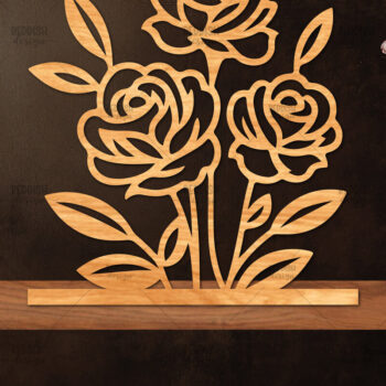 Intra απο ξύλο plywood  Χρώμα wenge 3mm-4mm πάχος - Βάση κοπής με λέιζερ λουλουδιών, δώρο για την ημέρα της μητέρας Δίασταση 20x20 cm INTRAFABR-113864385 - Image 1