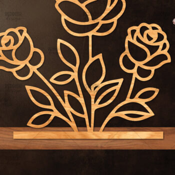 Intra απο ξύλο plywood Χρώμα wenge 3mm-4mm πάχος - Βάση κοπής με λέιζερ λουλουδιών, δώρο για την ημέρα της μητέρας Δίασταση 20x20 cm INTRAFABR-113864389 - Image 1