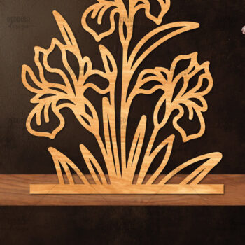 Intra απο ξύλο plywood  Χρώμα wenge 3mm-4mm πάχος - Βάση κοπής με λέιζερ λουλουδιών, δώρο για την ημέρα της μητέρας Δίασταση 20x20 cm INTRAFABR-113864397 - Image 1