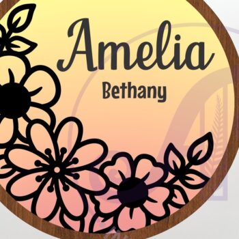 Intra απο ξύλο plywood  Χρώμα wenge 3mm-4mm πάχος - Τοίχος προσωποποιημένου ονόματος με στρώσεις λουλουδιών Δίασταση 40x50 cm INTRAFABR-113864425 - Image 1