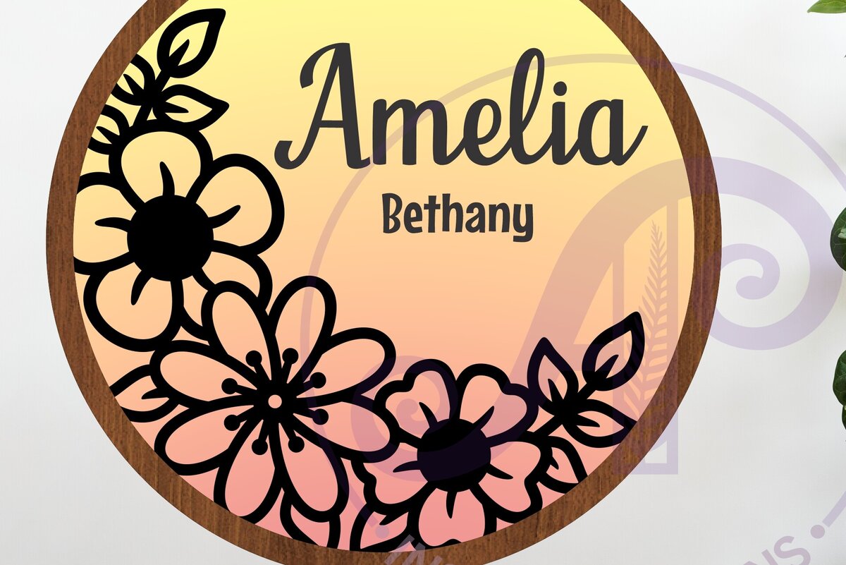 Intra απο ξύλο plywood  Χρώμα wenge 3mm-4mm πάχος - Τοίχος προσωποποιημένου ονόματος με στρώσεις λουλουδιών Δίασταση 40x50 cm INTRAFABR-113864425