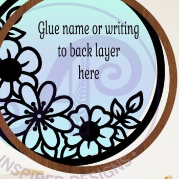 Intra απο ξύλο plywood  Χρώμα wenge 3mm-4mm πάχος - Τοίχος προσωποποιημένου ονόματος με στρώσεις λουλουδιών Δίασταση 40x50 cm INTRAFABR-113864425 - Image 2