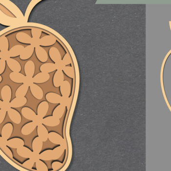 Intra απο ξύλο plywood  Χρώμα wenge 3mm-4mm πάχος - Λουλούδια Mango Lasercut Decoration Δίασταση 20x20 cm INTRAFABR-113864429 - Image 1