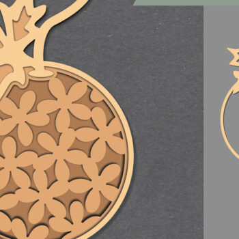 Intra απο ξύλο plywood Χρώμα wenge 3mm-4mm πάχος - Flowers Melon Lasercut Decoration Δίασταση 20x20 cm INTRAFABR-113864440 - Image 1