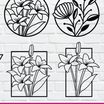 Intra απο ξύλο plywood Χρώμα wenge 3mm-4mm πάχος - Λουλούδια Τέχνη Τοίχου με λέιζερ Δίασταση 40x50 cm INTRAFABR-113844874 - Image 1