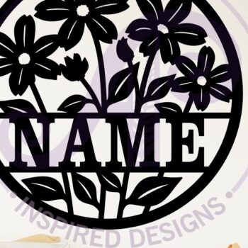 Intra απο ξύλο plywood Χρώμα wenge 3mm-4mm πάχος - Σήμα ονόματος λουλουδιών Laser Δίασταση 30x20 cm INTRAFABR-113844912 - Image 2