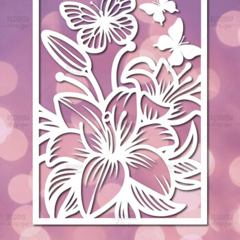 Intra απο ξύλο plywood  Χρώμα wenge 3mm-4mm πάχος - Πρότυπο κάρτας κομμένων λουλουδιών Δίασταση 5x7 cm INTRAFABR-28903176 - Image 1