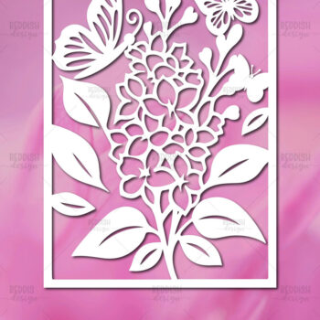 Intra απο ξύλο plywood  Χρώμα wenge 3mm-4mm πάχος - Πρότυπο κάρτας κομμένων λουλουδιών Δίασταση 5x7 cm INTRAFABR-99066802 - Image 1