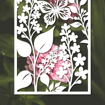 Intra απο ξύλο plywood  Χρώμα wenge 3mm-4mm πάχος - Πρότυπο κάρτας κομμένων λουλουδιών Δίασταση 5x7 cm INTRAFABR-66514039 - Image 1