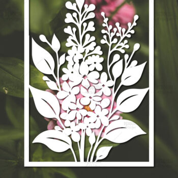 Intra απο ξύλο plywood  Χρώμα wenge 3mm-4mm πάχος - Πρότυπο κάρτας κομμένων λουλουδιών Δίασταση 5x7 cm INTRAFABR-110623783 - Image 1