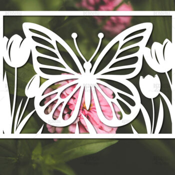 Intra απο ξύλο plywood  Χρώμα wenge 3mm-4mm πάχος - Πρότυπο κάρτας κομμένων λουλουδιών Δίασταση 5x7 cm INTRAFABR-111251630 - Image 1