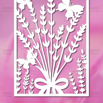 Intra απο ξύλο plywood  Χρώμα wenge 3mm-4mm πάχος - Πρότυπο κάρτας κομμένων λουλουδιών Δίασταση 5x7 cm INTRAFABR-31140405 - Image 1