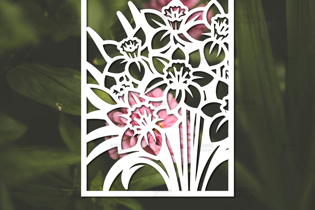 Intra απο ξύλο plywood  Χρώμα wenge 3mm-4mm πάχος - Πρότυπο κάρτας κομμένων λουλουδιών Δίασταση 5x7 cm INTRAFABR-112883443