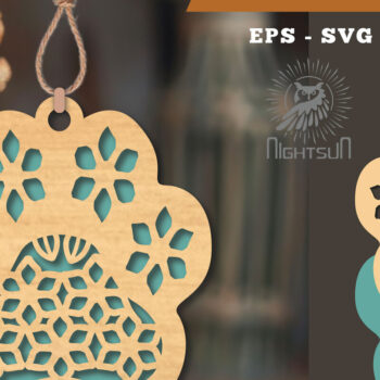 Intra απο ξύλο plywood  Χρώμα wenge 3mm-4mm πάχος - Στολίδι Flowers Paw 5 Δίασταση 6x6 cm INTRAFABR-111562130 - Image 1