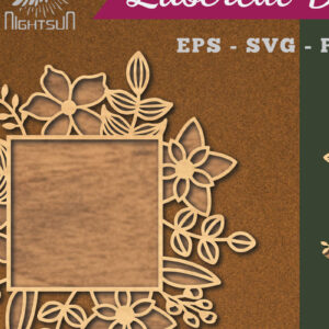 Intra απο ξύλο plywood 3mm-4mm πάχος - Λουλούδια Ορθογώνια Διακόσμηση κομμένη με λέιζερ Δίασταση 20x20 cm INTRAFABR-113107673