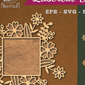 Intra απο ξύλο plywood  Χρώμα wenge 3mm-4mm πάχος - Λουλούδια Ορθογώνια Διακόσμηση κομμένη με λέιζερ Δίασταση 20x20 cm INTRAFABR-111562261