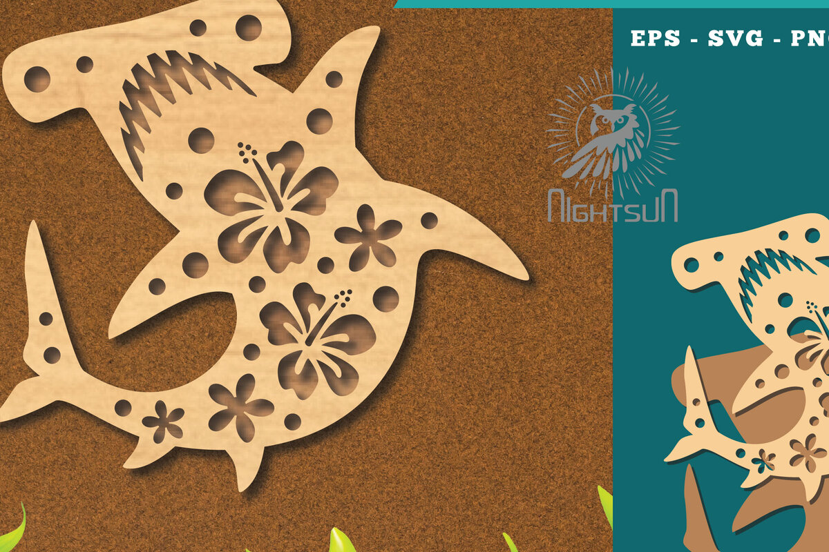 Intra απο ξύλο plywood  Χρώμα wenge 3mm-4mm πάχος - Flowers Shark Decoration 2 Δίασταση 20x20 cm INTRAFABR-66299278