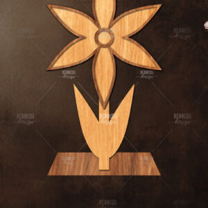 Intra απο ξύλο plywood  Χρώμα wenge 3mm-4mm πάχος - Flowers Stand Decor SV Δίασταση 20x20 cm INTRAFABR-122542575