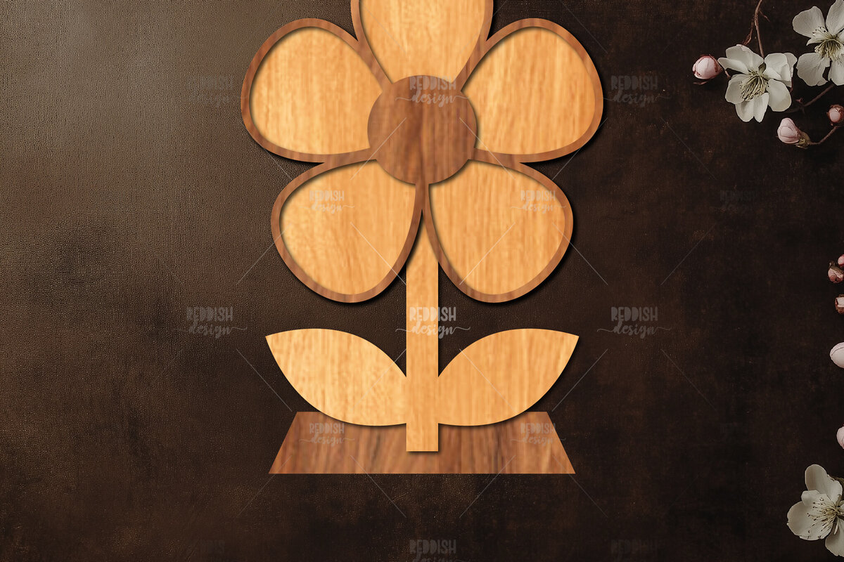 Intra απο ξύλο plywood  Χρώμα wenge 3mm-4mm πάχος - Flowers Stand Decor SV Δίασταση 30x20 cm INTRAFABR-7734171