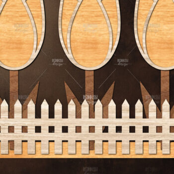 Intra απο ξύλο plywood Χρώμα wenge 3mm-4mm πάχος - Διακόσμηση βάσης λουλουδιών με λέιζερ Δίασταση 20x20 cm INTRAFABR-99521281 - Image 1