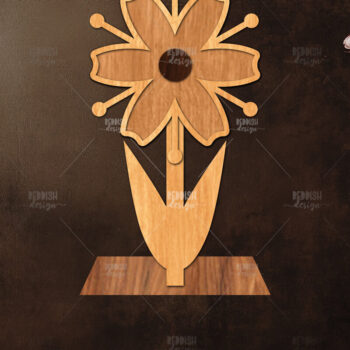 Intra απο ξύλο plywood Χρώμα wenge 3mm-4mm πάχος - Διακόσμηση βάσης λουλουδιών με λέιζερ Δίασταση 20x20 cm INTRAFABR-79767299 - Image 1