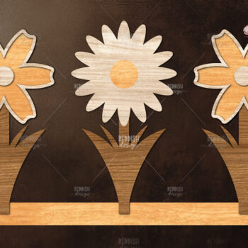 Intra απο ξύλο plywood Χρώμα wenge 3mm-4mm πάχος - Διακόσμηση βάσης λουλουδιών με λέιζερ Δίασταση 20x20 cm INTRAFABR-122554429 - Image 1