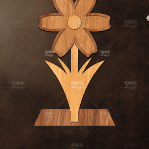 Intra απο ξύλο plywood  Χρώμα wenge 3mm-4mm πάχος - Διακόσμηση βάσης λουλουδιών με λέιζερ Δίασταση 20x20 cm INTRAFABR-68718820