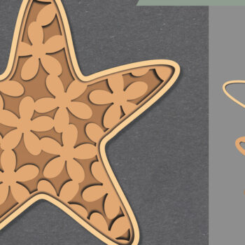 Intra απο ξύλο plywood Χρώμα wenge 3mm-4mm πάχος - Λουλούδια Αστερίας Lasercut Διακόσμηση Δίασταση 20x20 cm INTRAFABR-100845042 - Image 1