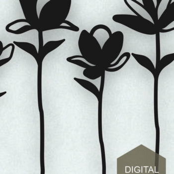 Intra απο ξύλο plywood Χρώμα wenge 3mm-4mm πάχος - Flowers Bundle, Flowers , Dxf Δίασταση 20x20 cm INTRAFABR-122535447 - Image 2