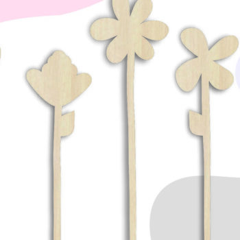 Intra απο ξύλο plywood Χρώμα wenge 3mm-4mm πάχος - Flowers Bundle, Wild Flowers Δίασταση 20x20 cm INTRAFABR-122250311 - Image 2