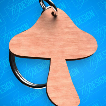 Intra απο ξύλο plywood  Χρώμα wenge 3mm-4mm πάχος - Fly Agaric Keychain Shapes Δίασταση 4x4 cm INTRAFABR-70667425 - Image 1