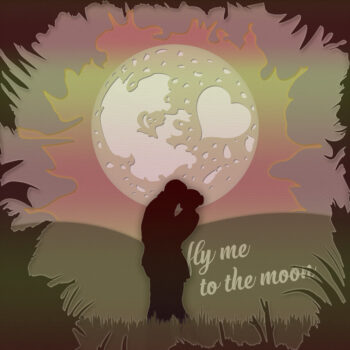 Intra απο ξύλο plywood Χρώμα wenge 3mm-4mm πάχος - Fly Me to the Moon 3D Shadow Box Δίασταση 5x8 cm INTRAFABR-70667457 - Image 1